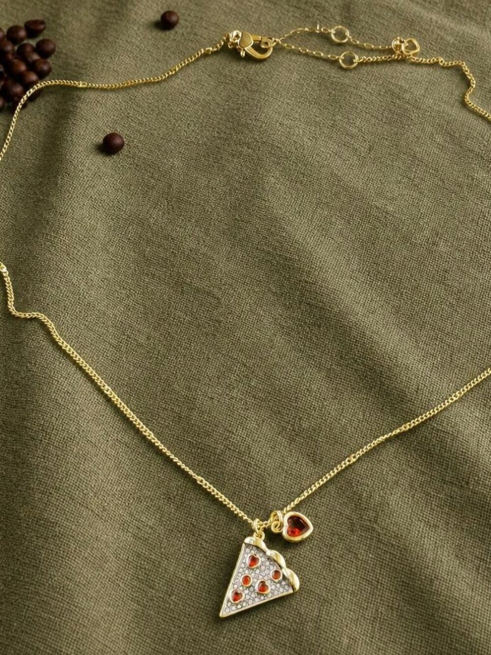 Kate Spade Pizza My Heart Gold Pendant Necklace